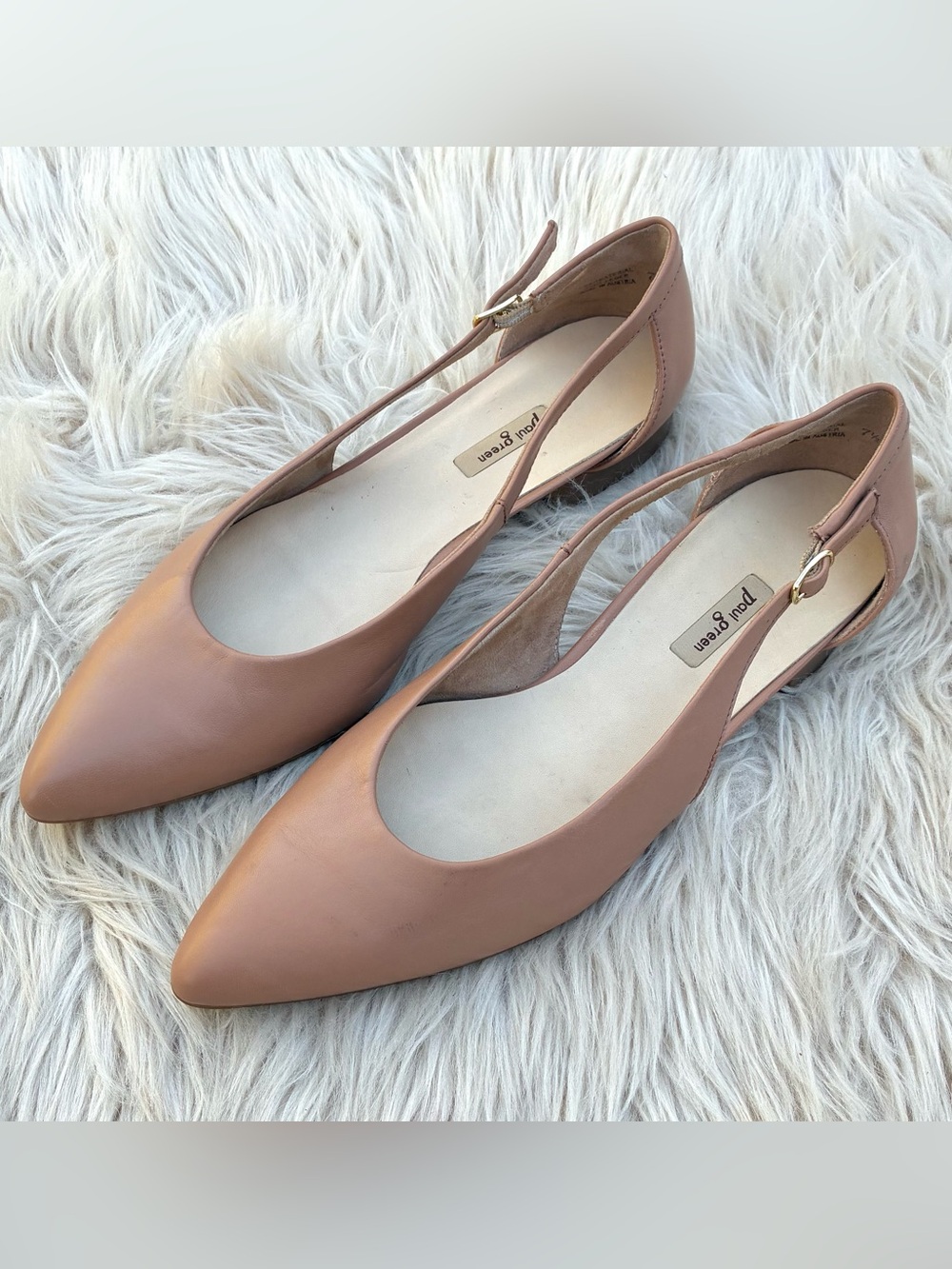 Paul Green NWOT Rica Tan Pointy Toe Flats Sz 7.5, 10 US